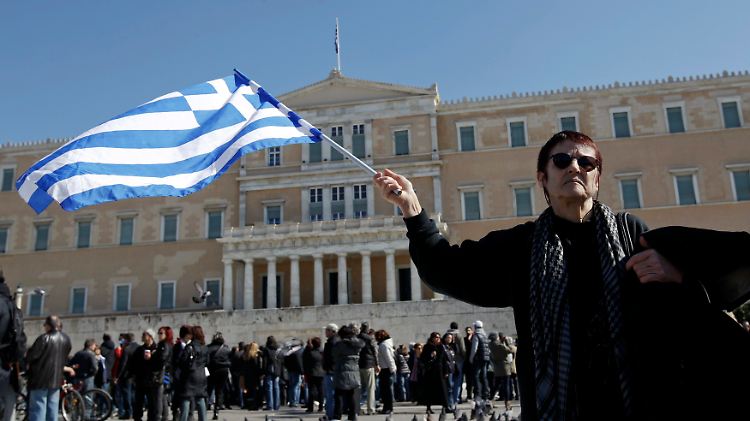 Vor dem Parlamentsgebäude in Athen.