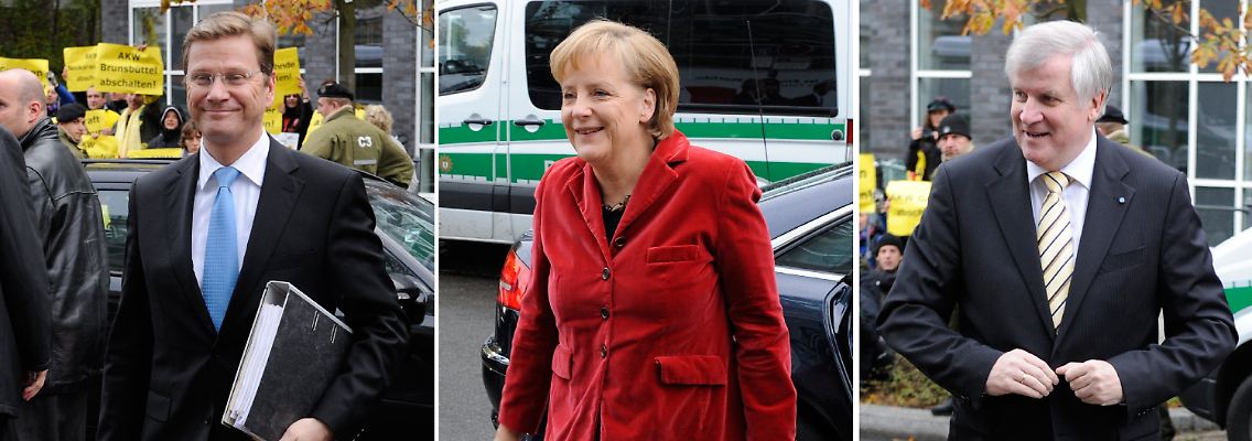Westerwelle, Merkel und Seehofer: Die Koalitionsverhandlungen sollen bis zum Wochenende abgeschlossen sein.