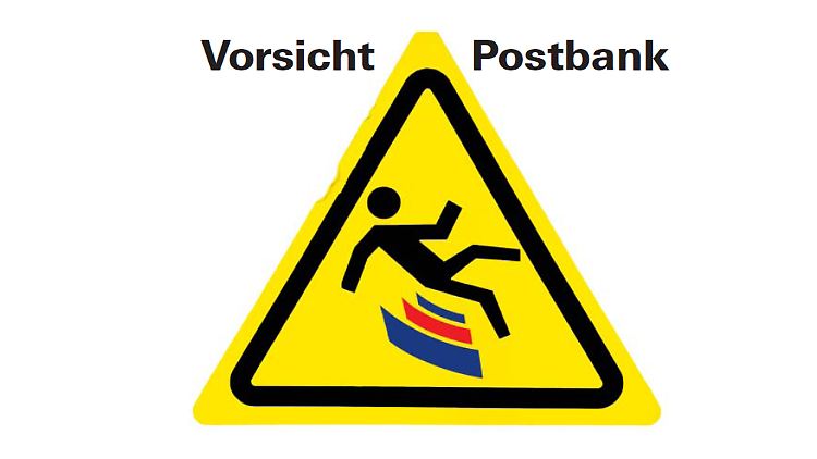 Die Fotomontage der Stiftung Warentest trifft das Problem: Vorsicht vor Postbank-Beratern, die einen aufs Glatteis führen wollen.