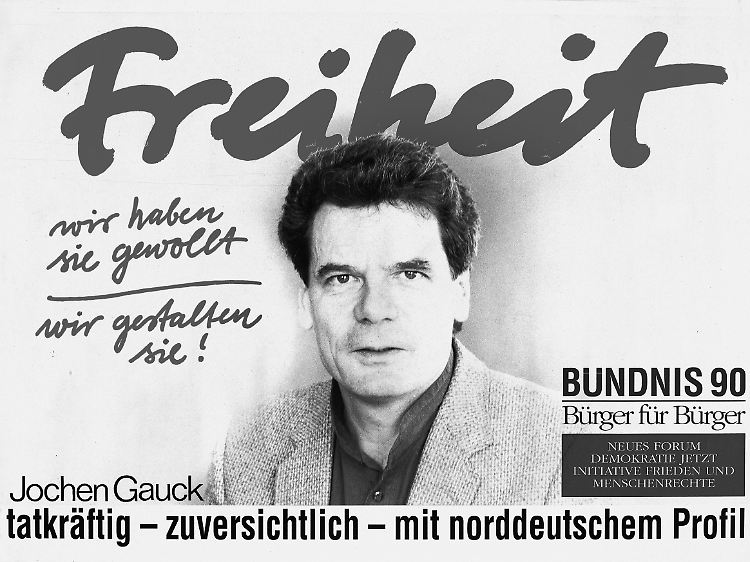 Gauck in den Tagen des Aufbruchs als Vertreter von Bündnis 90/Die Grünen.