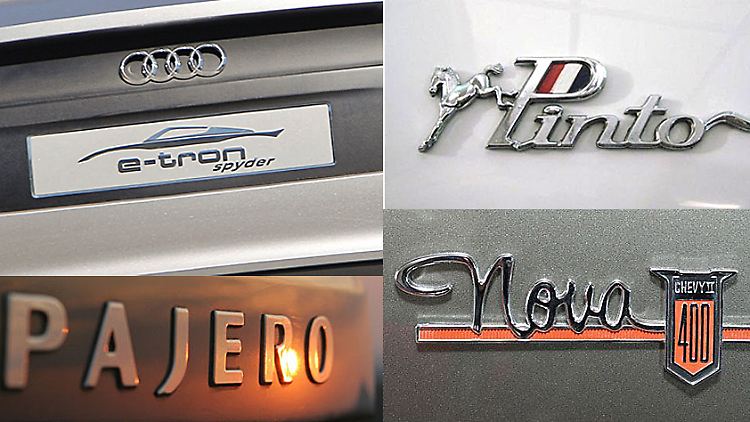 Nicht immer haben Autobauer bei den Namen ihrer Fahrzeuge Glück. Sprachliche Verwirrungen sind programmiert.