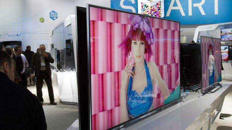 Wandfüllende Wohnzimmermonster: In Las Vegas präsentierte Samsung noch 75-Zoll-LCD-Geräte.