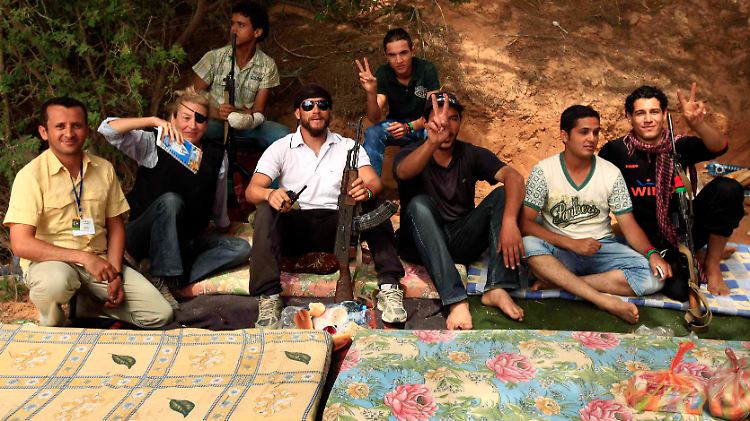 Colvin besuchte auch libysche Rebellen in Misrata.