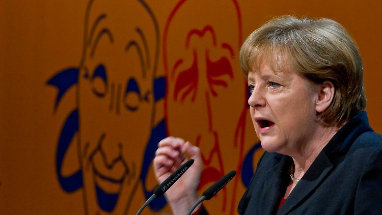 Angela Merkel, offensiv.