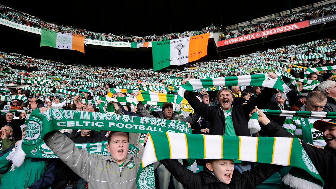 Berühmt und stimmungsvoll: der Celtic park in Glasgow.