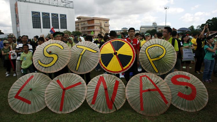 Breiter Protest gegen Lynas in Kuantan.