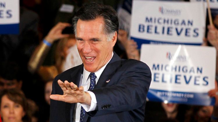 Knapp an einer peinlichen Niederlage vorbeigeschrammt: Romney gewinnt in seiner Heimat Michigan.