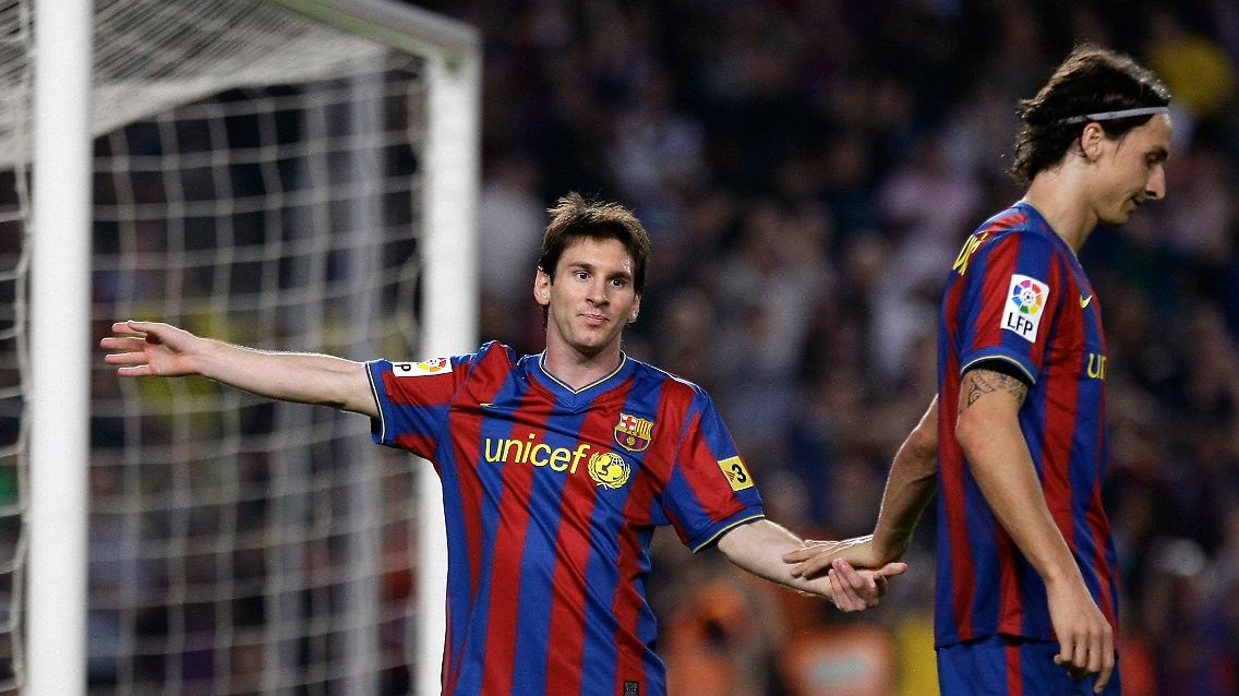 Lionel Messi und Zlatan Ibrahimovic (r.) erzielten die übrigen Barca-Treffer.