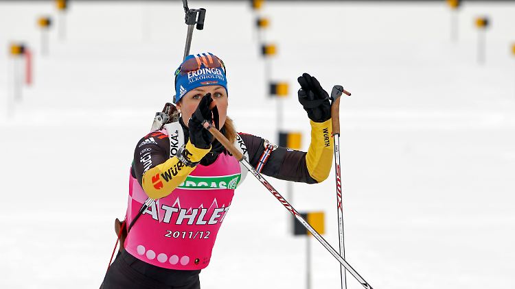 Magdalena Neuner will auf der salzigen Strecke Gold mit der Mixed-Staffel gewinnen.