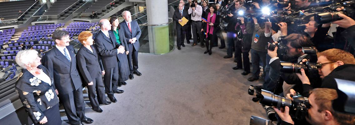 Norbert Lammert und seine Stellvertreter.