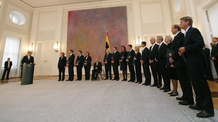 Im Schloss Bellevue: Bundespräsident Köhlers Ansprache an das Bundeskabinett.