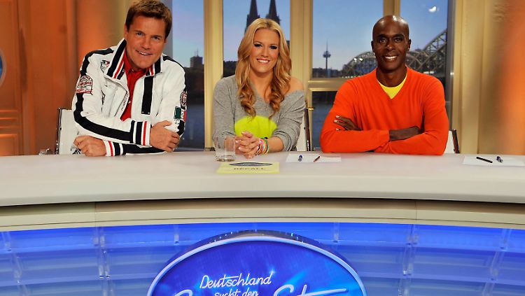 Die Juroren der Castingshow "Deutschland sucht den Superstar", Dieter Bohlen, Natalie Horler und Bruce Darnell (l. nach r.) 