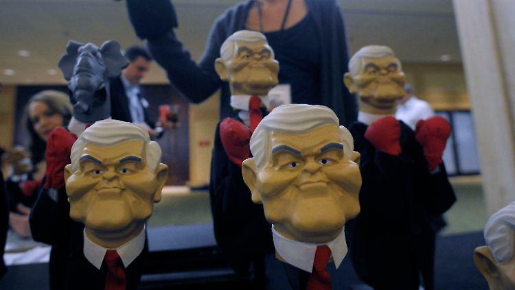 Newt Gingrich, hier als Handpuppe: Karrikatur oder Kämpfertyp?