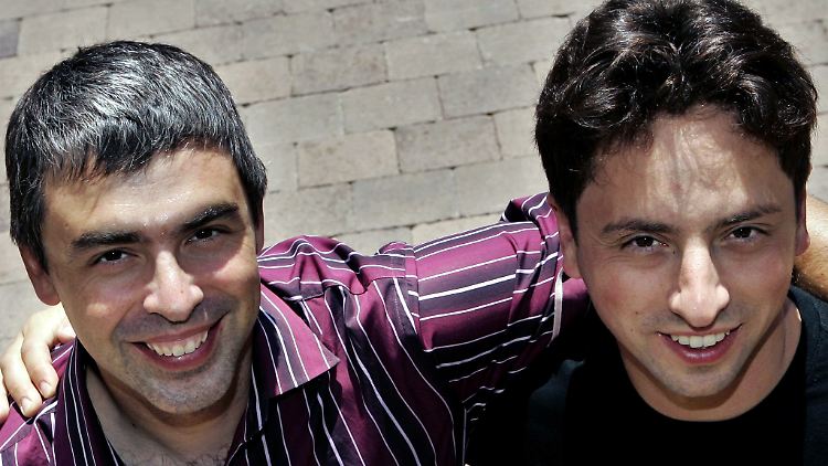 Ausgezogen, um die Welt zu verschönern: Die Google-Gründer Larry Page (r) und Sergey Brin (l) im Jahr 2005.