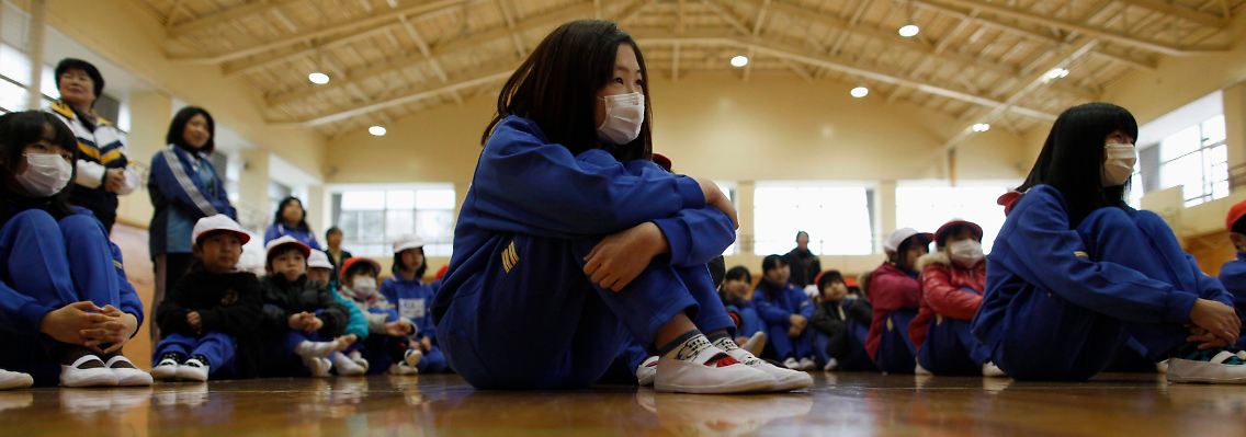 Schüler einer Grundschule in der Nähe des Katastrophenreaktors Fukushima Daiichi.