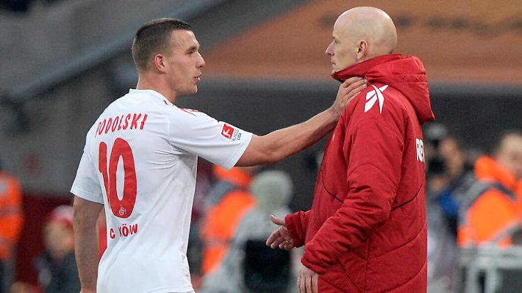 Lukas Podolski und Stale Solbakken - gemeinsam gegen den Abstieg.