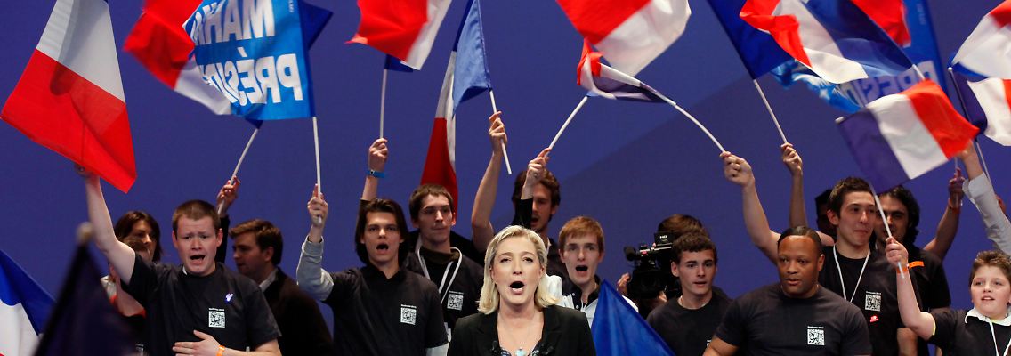 Marine Le Pen mag es nationalistisch. Die Kandidatin des Front National will die Währung Franc wieder einführen.