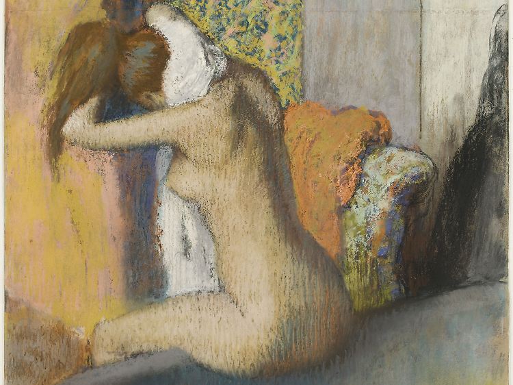 Gemälde "Après le bain, femme s'essuyant la nuque" von Edgar Degas aus den Jahren 1895-1898.