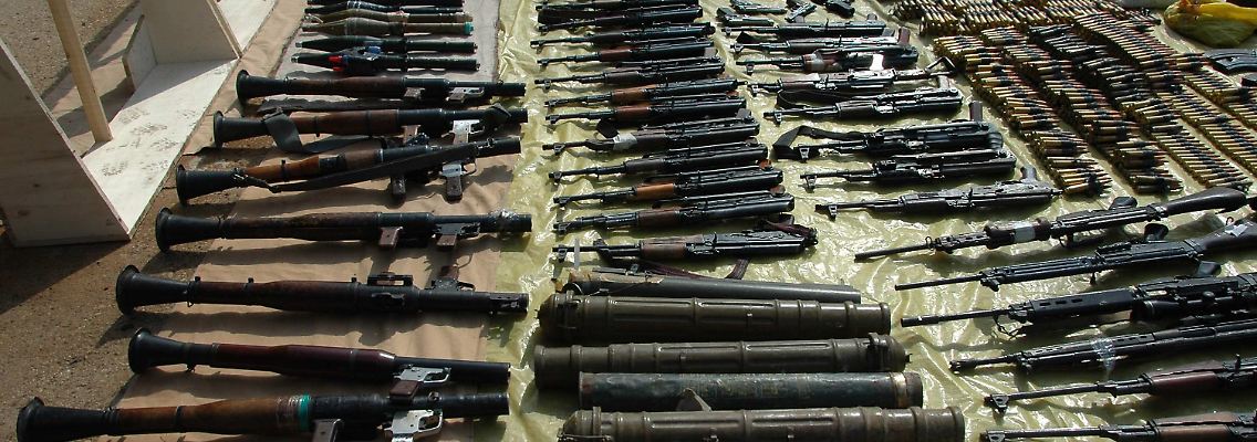 Beschlagnahmte Kleinwaffen in Syrien.
