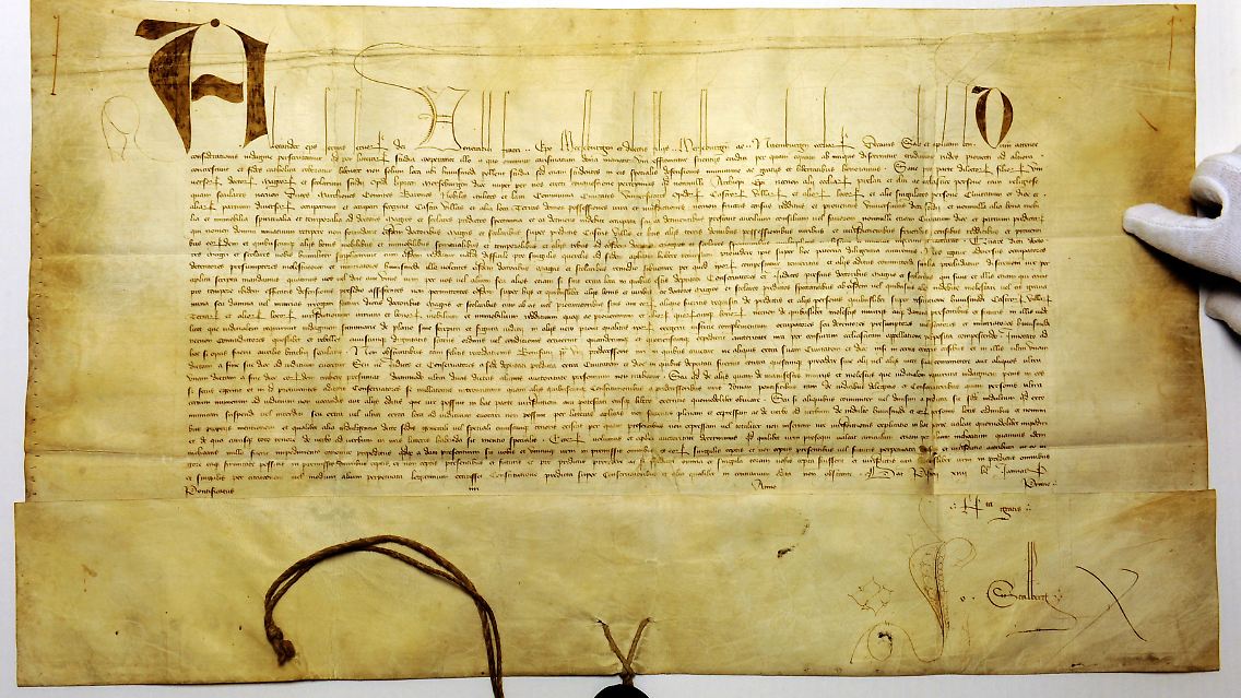 Gründungsurkunde von Papst Alexander V. aus dem Jahre 1409.