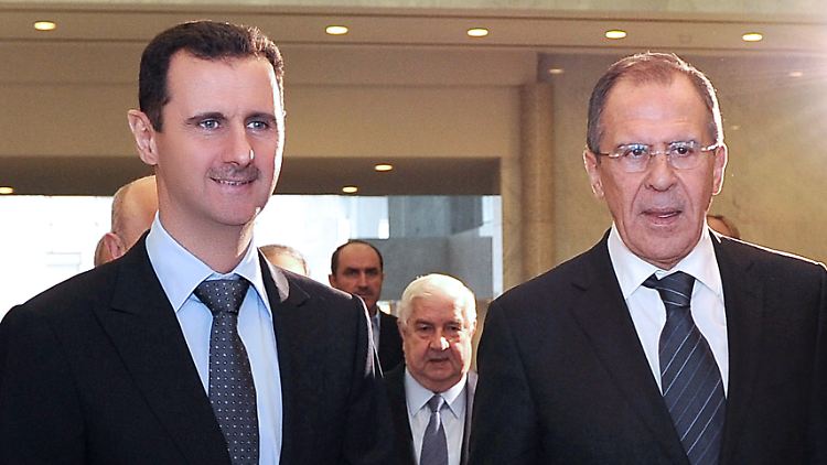 Assad und Lawrow bei einem Treffen im Februar 2012.