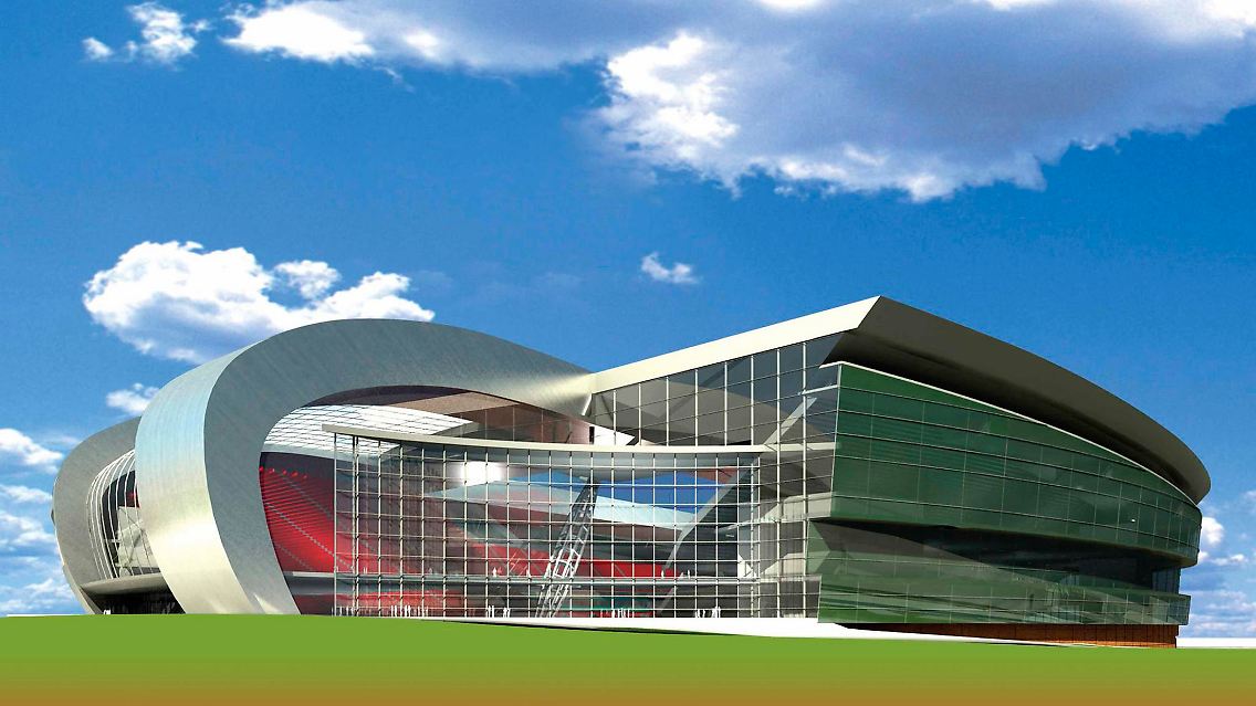 Computer-Animation des geplanten Stadions.