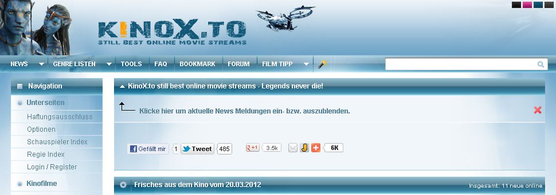 Wenige Wochen nach der Razzia im Netz: kinox.to