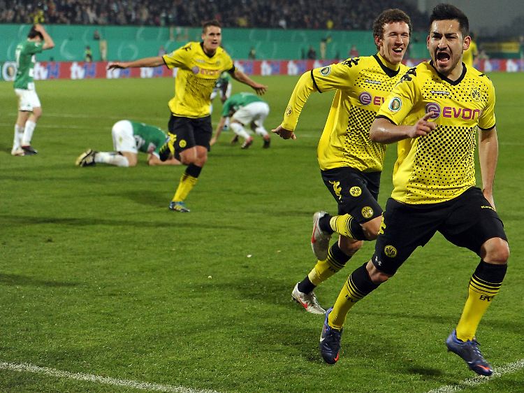 Held in Schwarz-Gelb: Ilkay Gündogan schoss Dortmund per Glücks-Billardtor ins Pokalfinale nach Berlin.