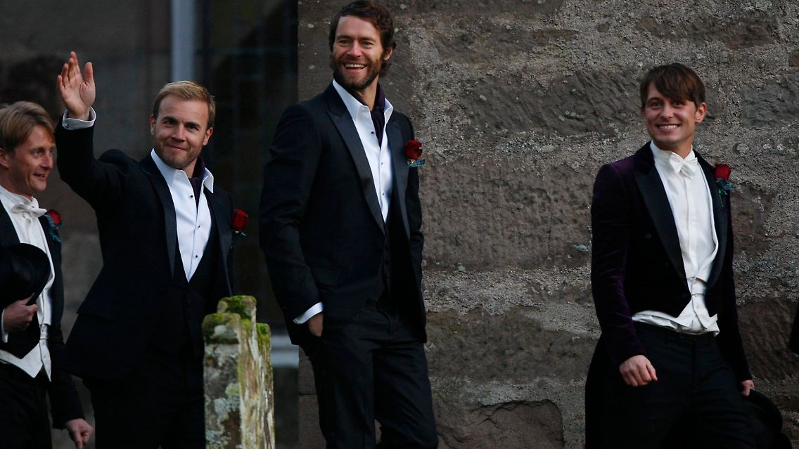 Die Jungs waren bei ihm: Mark Owen (r) hat Gary Barlow, Jason Orange und Howard Donald an seiner Seite.