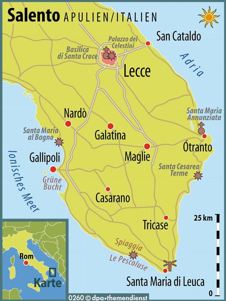 Das äußerste Ende des "Stiefel"-Absatzes: Im Salento ist man Griechenland und Albanien bereits recht nahe.