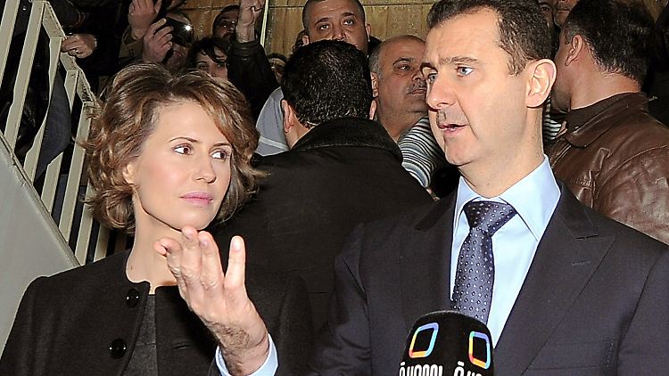 Das Ehepaar Assad Ende Februar in Damaskus.