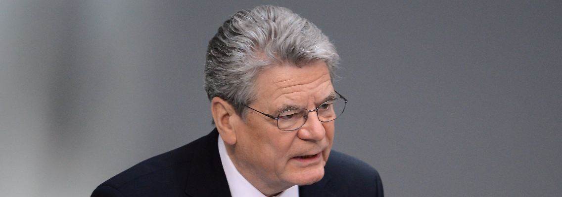 Gauck bei seiner Rede im Bundestag.