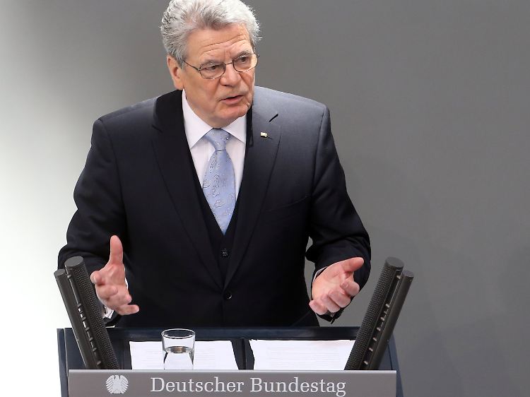 Gauck hält seine mit Spannung erwartete Rede.