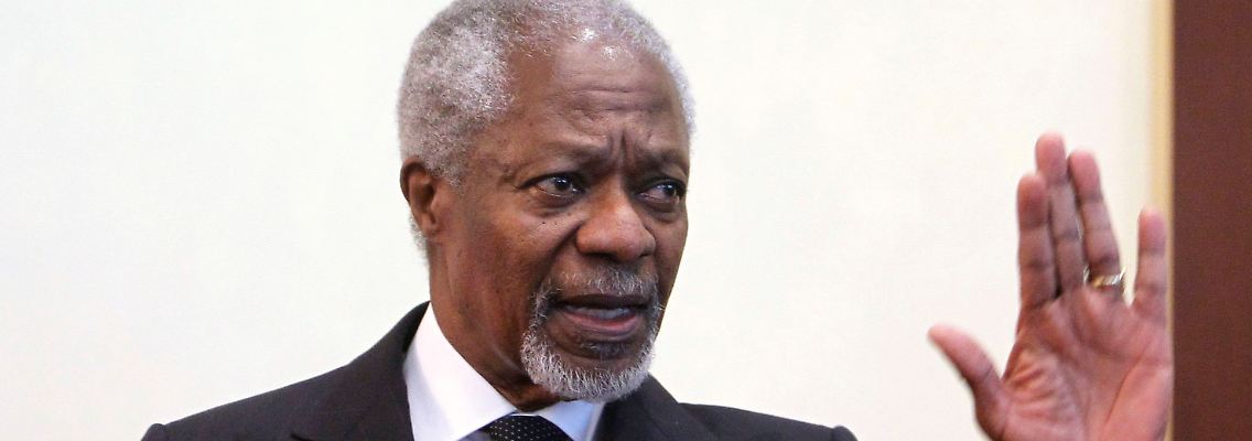 Kofi Annan spricht in Moskau mit dem russischen Präsidenten Medwedew.