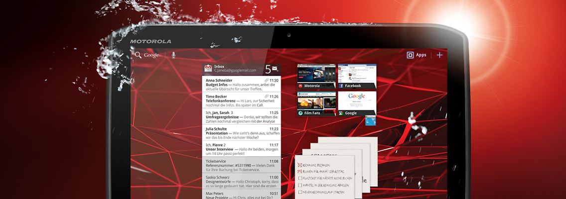 Das Motorola Xoom 2 ist spritzwasserfest.