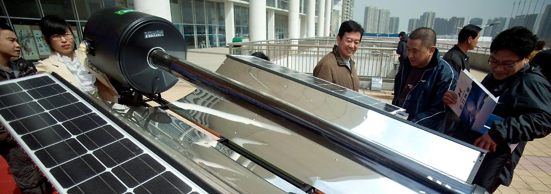 Solarmesse im chinesischen Jinan. Für deutsche Solarfirmen wird die Luft dünner.
