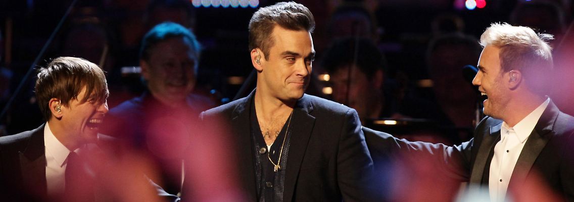 ... traten getrennt voneinander auf, nachdem Barlow Robbie zu seinen Ex-Kollegen auf die Bühne gerufen hatte.