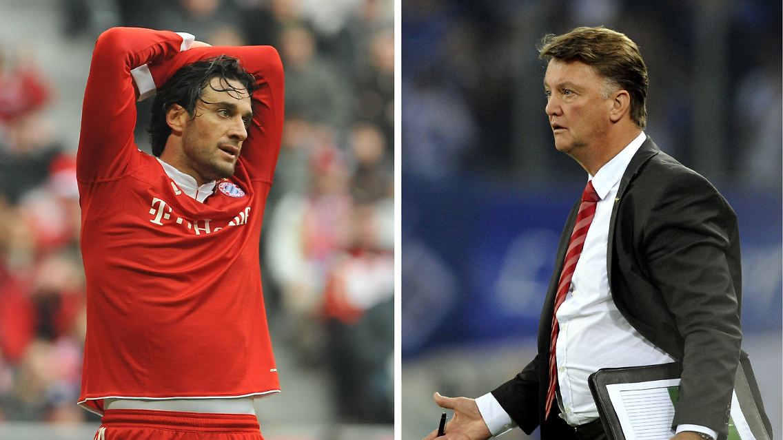 Keine Männerfreunde: Stürmer Luca Toni und sein Coach Louis van Gaal.