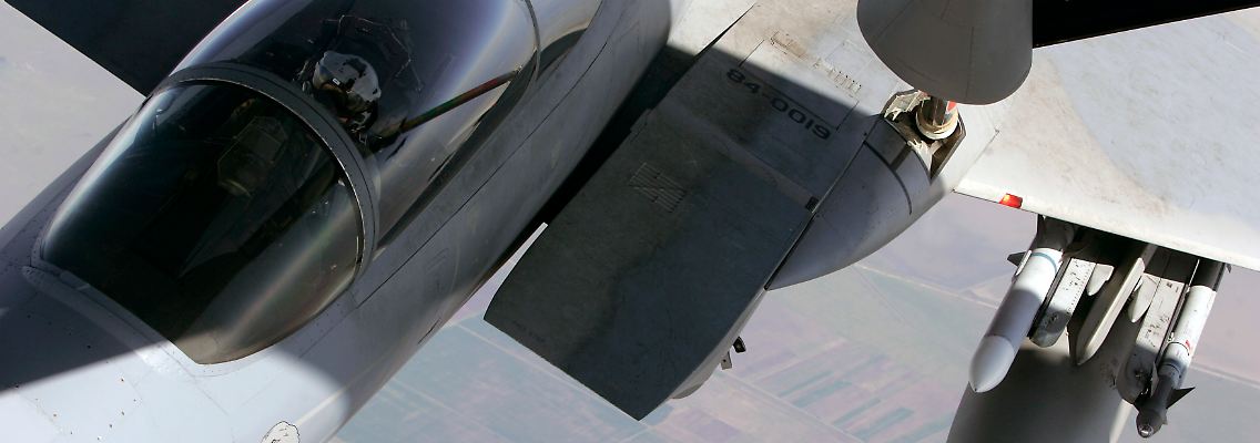 Fliegt für die US-Airforce ebenso wie für Israelis und Saudis: Die F15 der Boeing-Tochter MacDonnell Douglas.