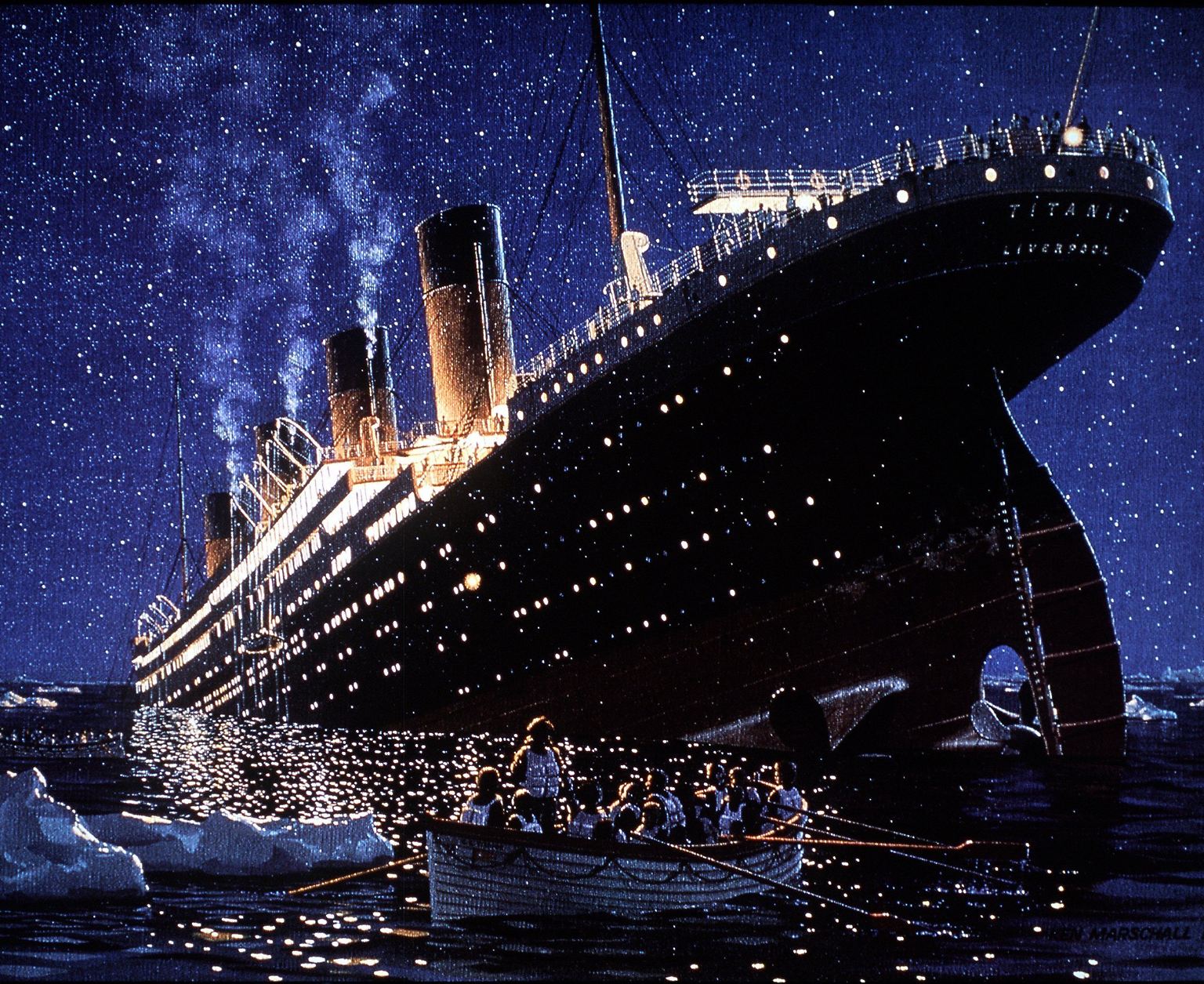 Nach der Kollision mit einem Eisberg auf ihrer Jungfernfahrt von Southampton in England nach New York sinkt "Titanic" in der Nacht vom 14. auf den 15. April 1912. Rund 1500 der mehr als 2200 Menschen an Bord kommen ums Leben. 