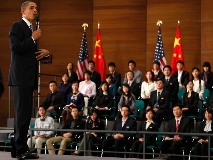 Obama fordert Meinungs- und Religionsfreiheit und das Recht auf freie Information für alle Menschen, auch in China.