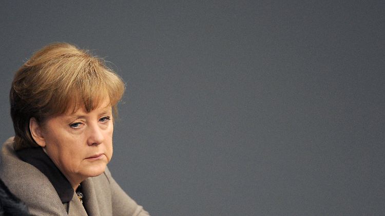 Bundeskanzlerin Angela Merkel im Bundestag.