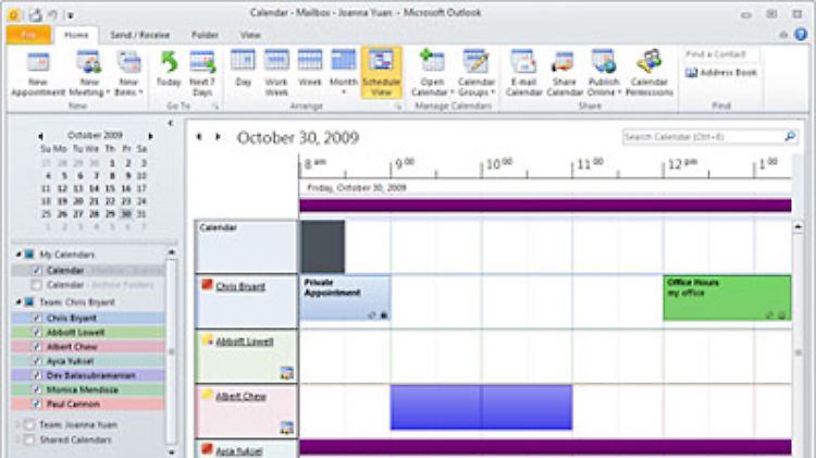 Mit dem neuen Outlook-Kalender lassen sich Termine besser mit anderen Personen abgleichen.