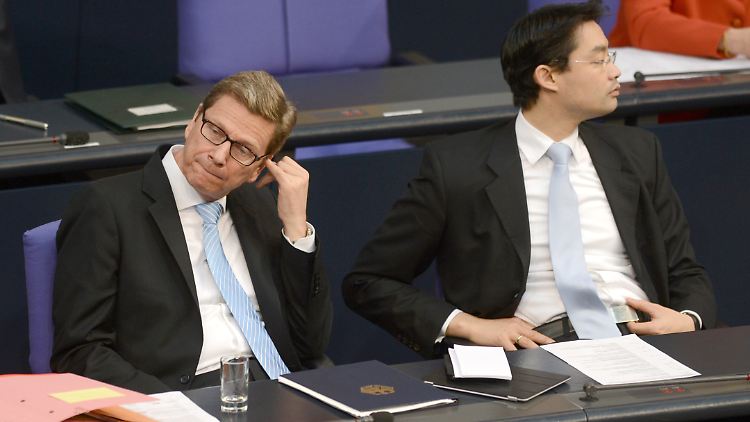 Nachbarn auf der Regierungsbank, doch das Vertrauen ist weg: Guido Westerwelle und Philipp Rösler.