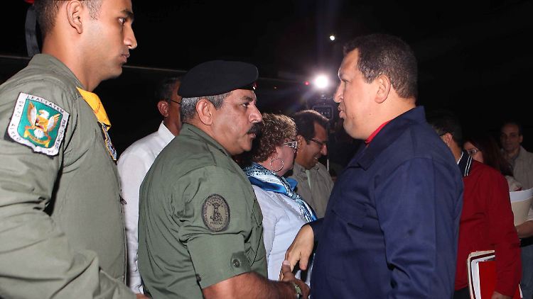 Hugo Chávez bei seinem Abschied in Caracas.