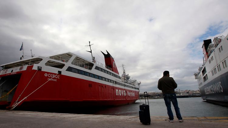 Im Hafen von Piräus legen keine Fähren ab.