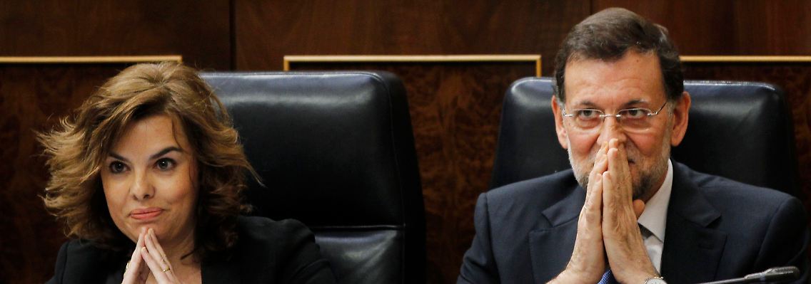 Spaniens stellvertretende Regierungschefin Soraya Saenz de Santamaría und Premier Mariano Rajoy.