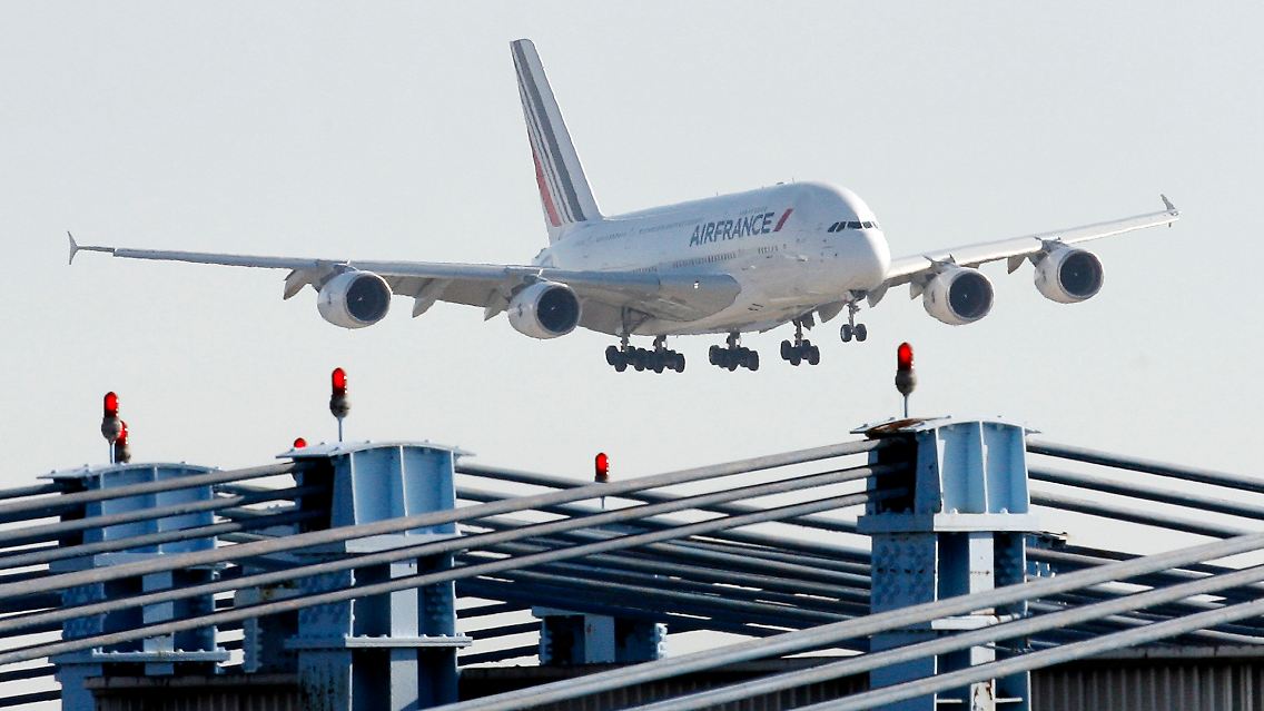 Ankunft des A380 in New York.