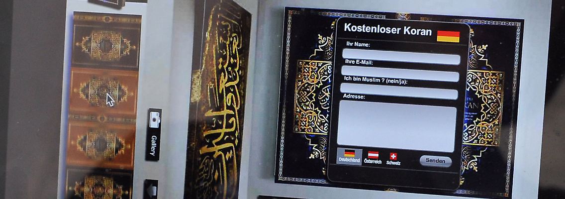 Der Koran in der Übersetzung der Salafisten kann auch über das Internet bestellt werden.