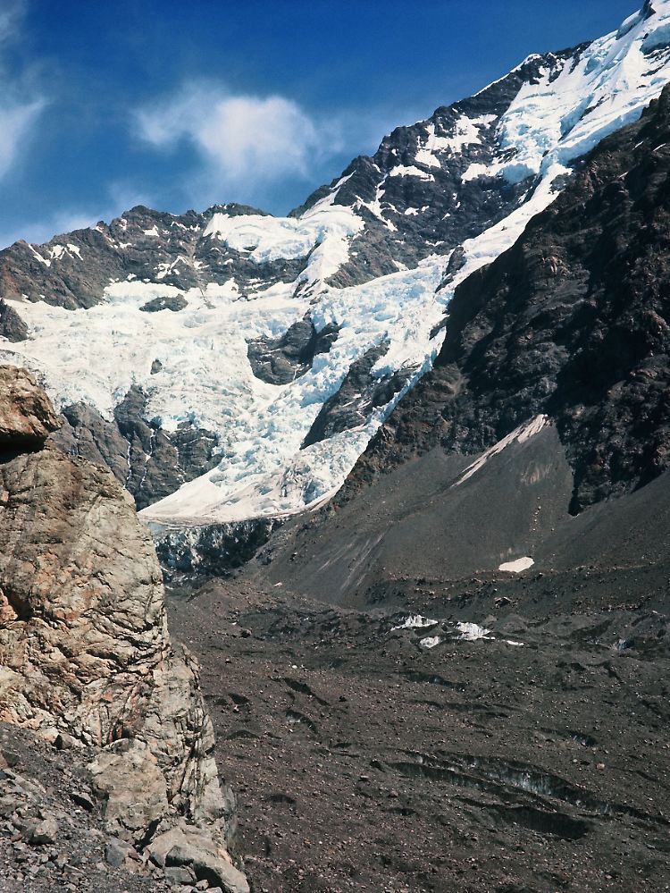 Tasman-Gletscher im Mount Cook Nationalpark auf der Südinsel Neuseelands.